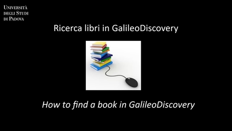 Thumbnail for Geoscienze_Cerca in GalileoDiscovery: libri (ITA/ENG)