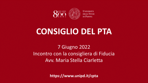 Thumbnail for entry Il Consiglio del PTA incontra la Consigliera di Fiducia - 07/06/2022
