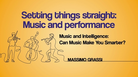 Thumbnail for entry Setting things straight: Music and performance