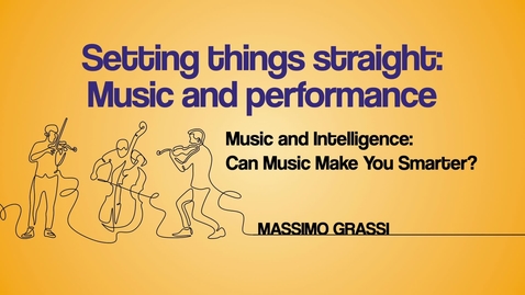 Thumbnail for Setting things straight: Music and performance
