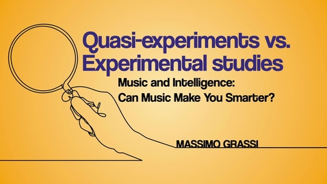 Thumbnail for entry Quasi-experiments vs. Experimental studies