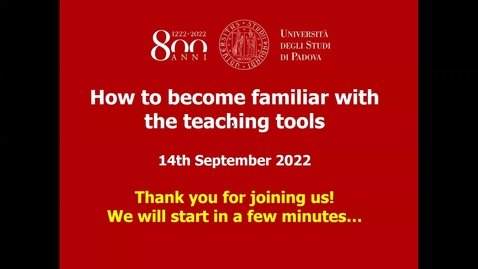 Thumbnail for entry Webinar “How to become familiar with the teaching tools” - 14th September