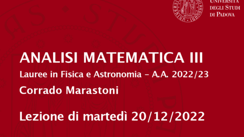 Thumbnail for entry Analisi 3 DFA - Lezione 20/12/2022 (mar)