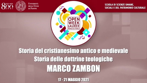 Thumbnail for entry Storia del cristianesimo antico e medievale - Docente: Marco Zambon