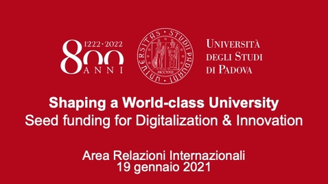 Thumbnail for entry Shaping a World-Class University - Seed funding for Digitalization &amp; Innovation