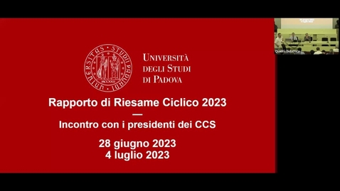 Thumbnail for Rapporto Riesame Ciclico: incontri del 28 giugno e del 7 luglio 2024