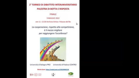 Thumbnail for entry Finale 2° Torneo interuniversitario di Palestra di Botta e Risposta - Archivio Antico, Palazzo Bo, Università di Padova -  9 maggio 2022