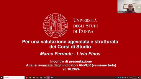 Thumbnail for Incontro con i Presidenti di CdS e CPDS su Analisi avanzata per Indicatori SMA - 28 ottobre 2024