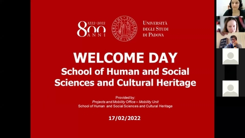 Thumbnail for entry Welcome Days - School of Human and Social Sciences and Cultural Heritage (17.02.2022)