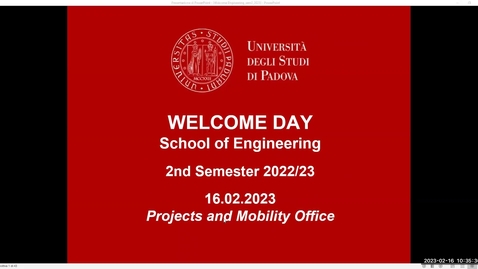 Thumbnail for entry Welcome Days - School of Engineering (16.02.2023)
