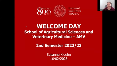 Thumbnail for entry Welcome Days - School of Agricultural Science and Veterinary Medicine (16.02.2022)