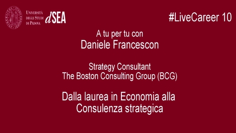 Thumbnail for entry Intervista a  Daniele Francescon