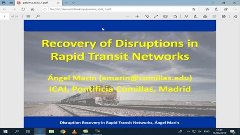 Miniatura para la entrada Seminario divulgativo Angel Marín 11/04/2019: Rail smoot and controlled recovery