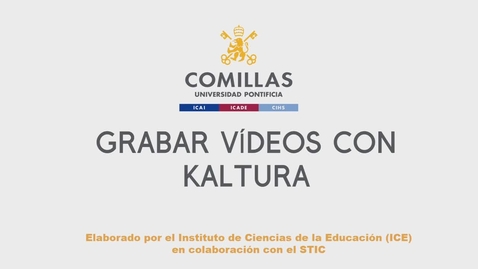 Miniatura para la entrada Grabar vídeos con Kaltura