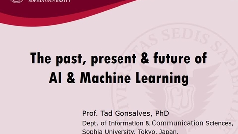 Miniatura para la entrada Seminario divulgativo Tad Gonsalves 04/09/2019: The past, present and future of AI and Machine Learning 