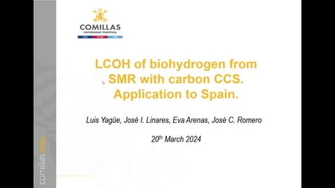 Miniatura para la entrada SADSE seminar LCOH of biohydrogen from SMR with carbon CCS. Application to Spain