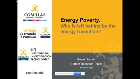 Miniatura para la entrada SEMINAR “Energy Poverty. Who is Left behind by the Energy Transition?” by Roberto Barrella. 24/11/22