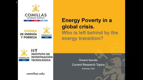 Miniatura para la entrada Seminar: Energy Poverty in a Global Crisis. Who is left behind by the energy transition? by Roberto Barrella