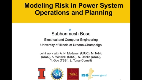Miniatura para la entrada Seminario divulgativo de Subhonmesh Bose (08/11/2022)   &quot;Modeling Risk in Power System Operations and Planning&quot;
