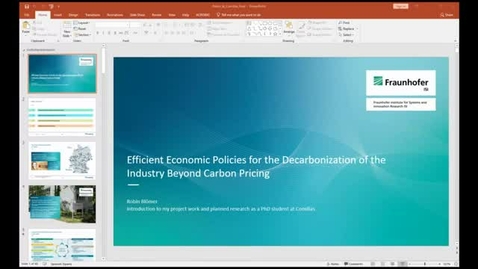 Miniatura para la entrada SADSE Seminar: Efficient Economic Policies for the Decarbonization of the Industry Beyond Carbon Pricing