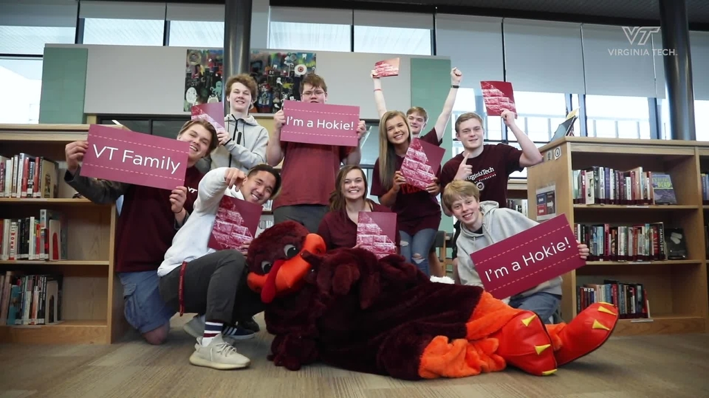 HokieBird surprises Blacksburg High School students