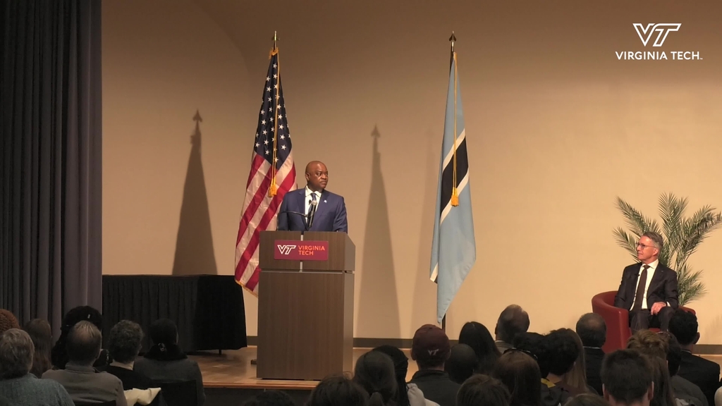 President of Botswana's presentation on Virginia Tech's campus