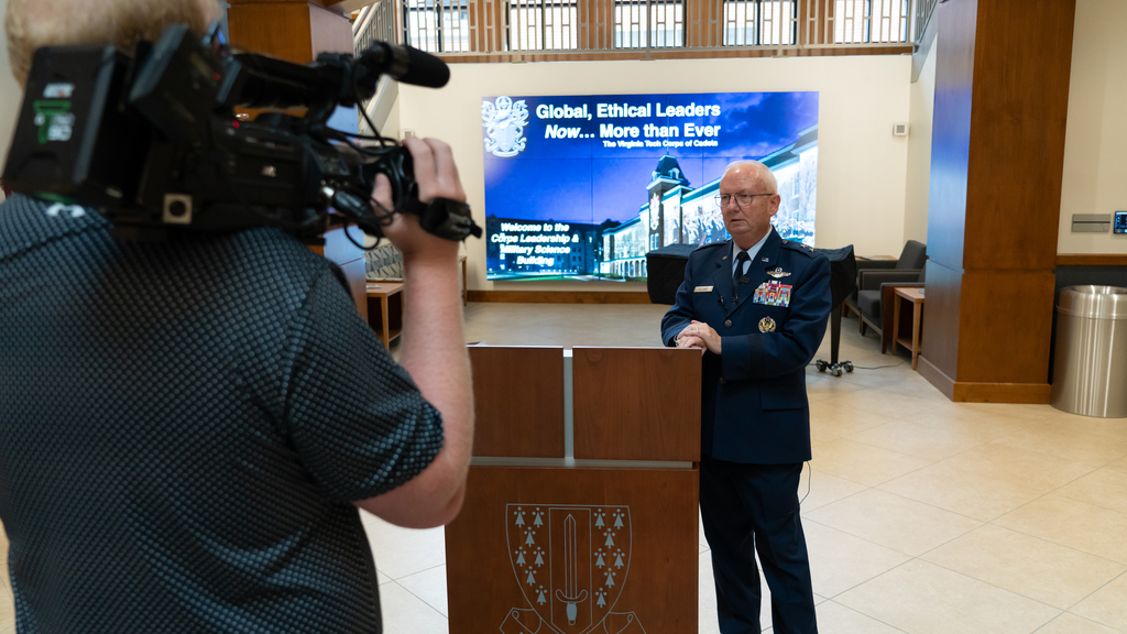 Local media tour new Corps Leadership and Military Science building