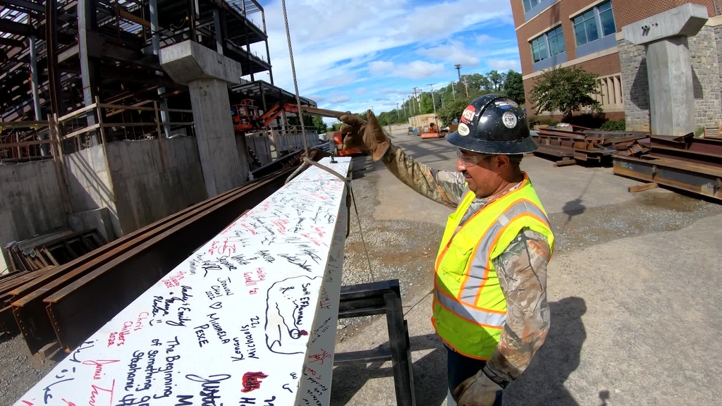 A construction milestone for Virginia Tech Carilion Biomedical Research