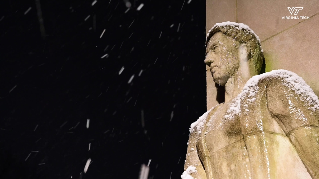 Snowy Night On Campus