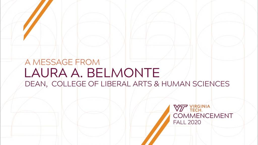 Commencement Message from Dean Laura Belmonte