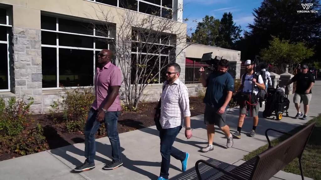 NFL Films comes to campus for documentary of Bruce Smith