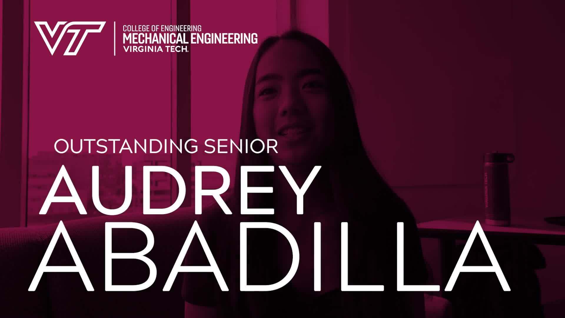 Mechanical Engineering Outstanding Senior Audrey Abadilla Virginia