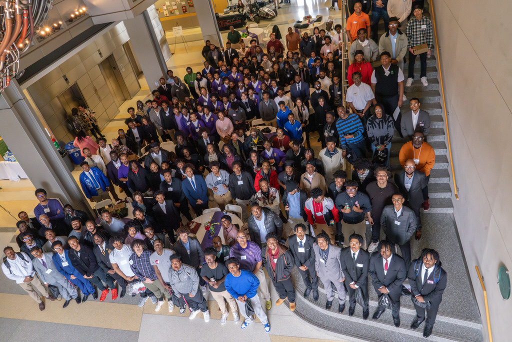 Students and mentors attend the Uplifting Black Men Conference