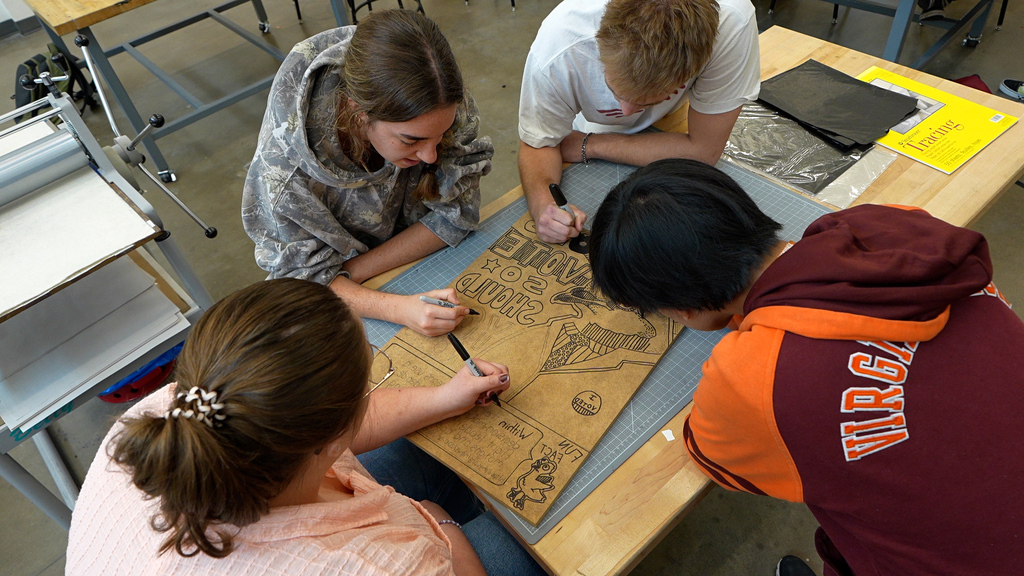 Students use their artistic skills to "Get Out the Vote"