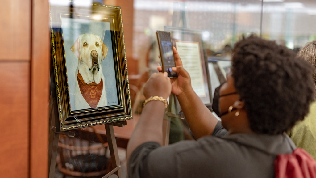 University Libraries' exhibit honors the legacy of therapy dog Moose