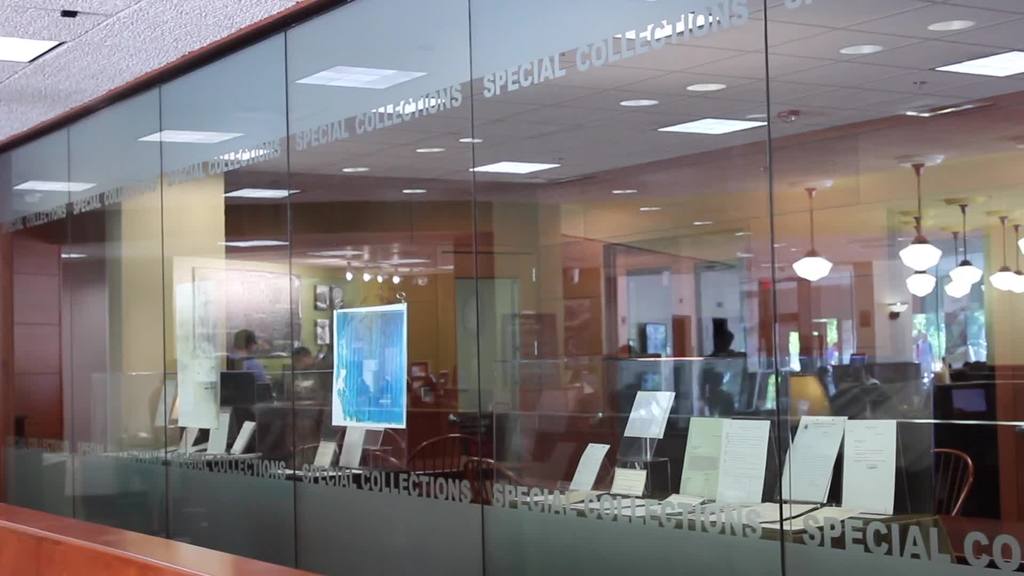 Fries Exhibit located in Special Collections and University Archives