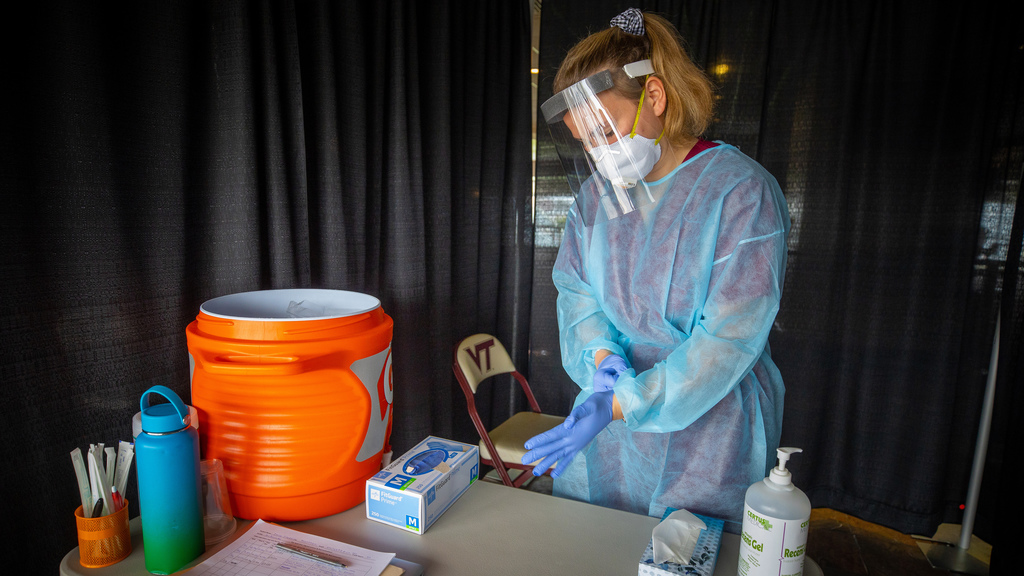 Testing for COVID-19 at Lane Stadium