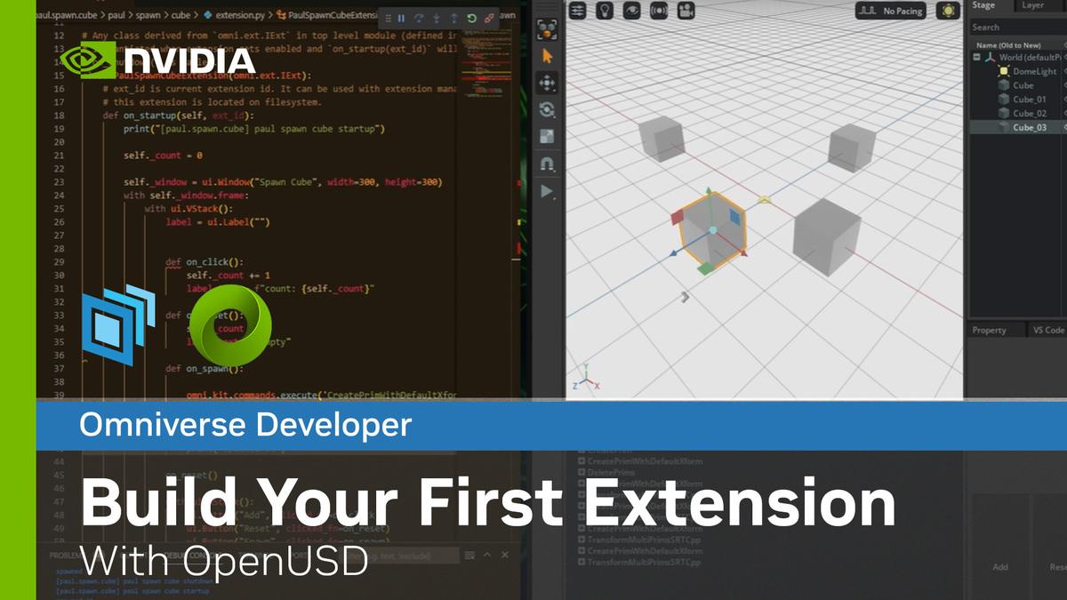 Build Your First Omniverse Extension With Openusd Omniverse 2020 Nvidia On Demand