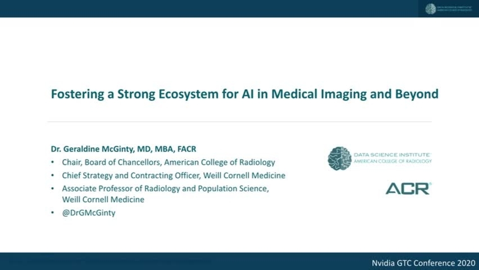 Fostering a Strong Ecosystem for AI in Medical Imaging | NVIDIA On-Demand