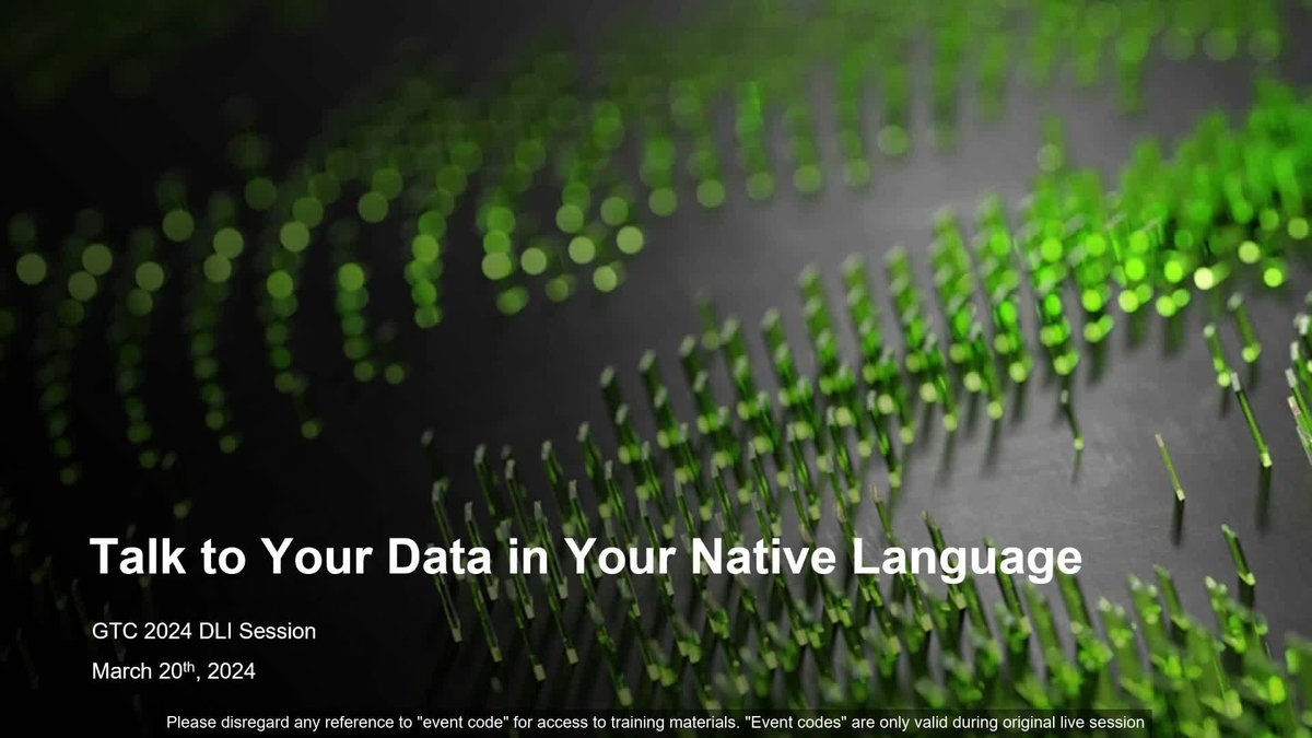 Talk to Your Data in Your Native Language | GTC 24 2024 | NVIDIA On-Demand