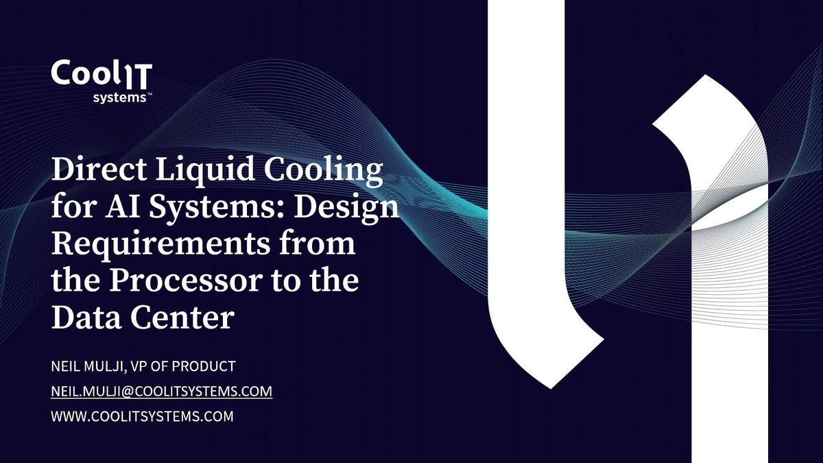 Direct Liquid Cooling for AI Systems: Design Requirements from the ...