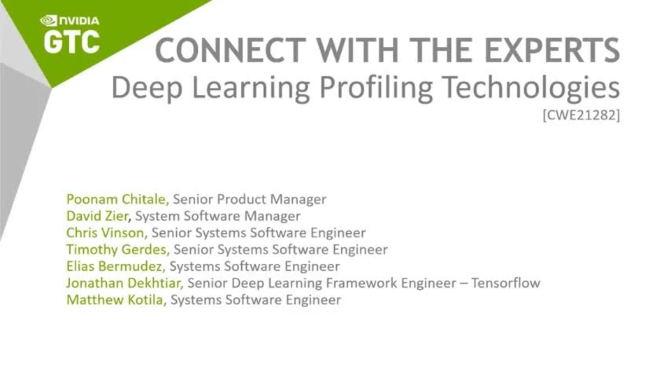 Deep Learning Profiling Technologies | NVIDIA On-Demand