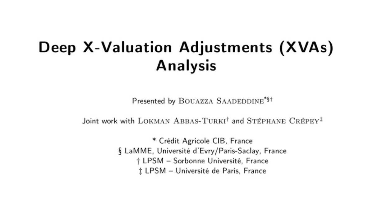 Deep Xvaluation Adjustments (XVAs) Analysis NVIDIA OnDemand