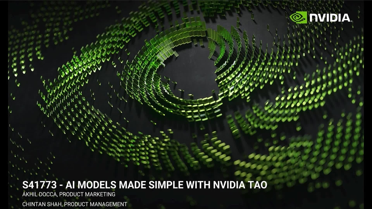 AI Models Made Simple Using NVIDIA TAO | NVIDIA On-Demand