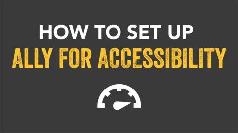 Thumbnail for entry How to Set up Ally for Accessibility