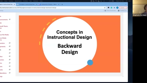Thumbnail for Concepts in Instructional Design: Backwards Design - Fall 2021