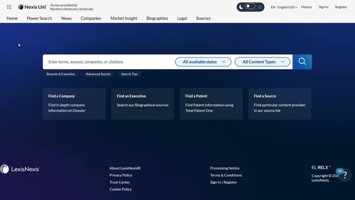 Nexis Uni: How to Get There