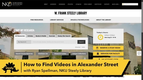 Thumbnail for How to Find Videos in Alexander Street