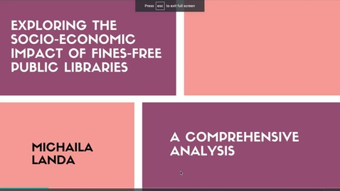 Thumbnail for entry Exploring the Socio-Economic Impact of Free Public Libraries