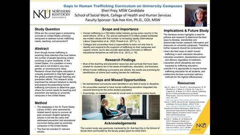 Thumbnail for entry Gaps In Human Trafficking Curriculum on University Campuses